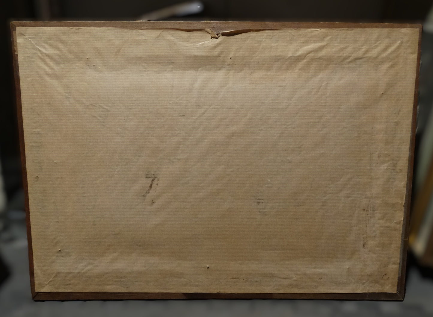 Estampe ancienne : « Feu d’artifice pour le mariage de Louis XVI et Marie-Antoinette, 1770 » Vue arrière cadre bois