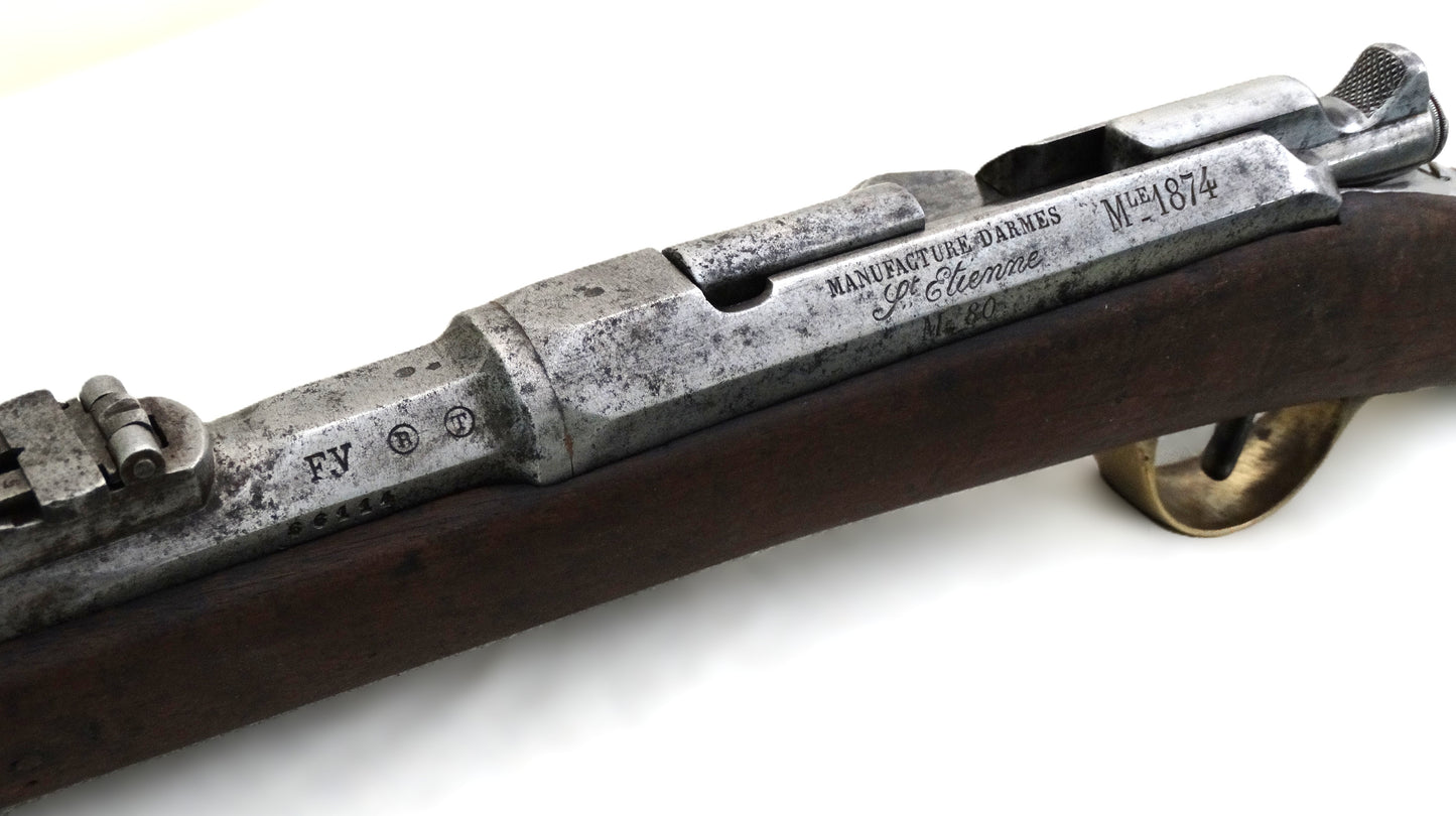 FRANCE. Mousqueton d’Artillerie Modèle 1874 M80 – Troisième République Marquage avec modification M80 et poincon de controleurs