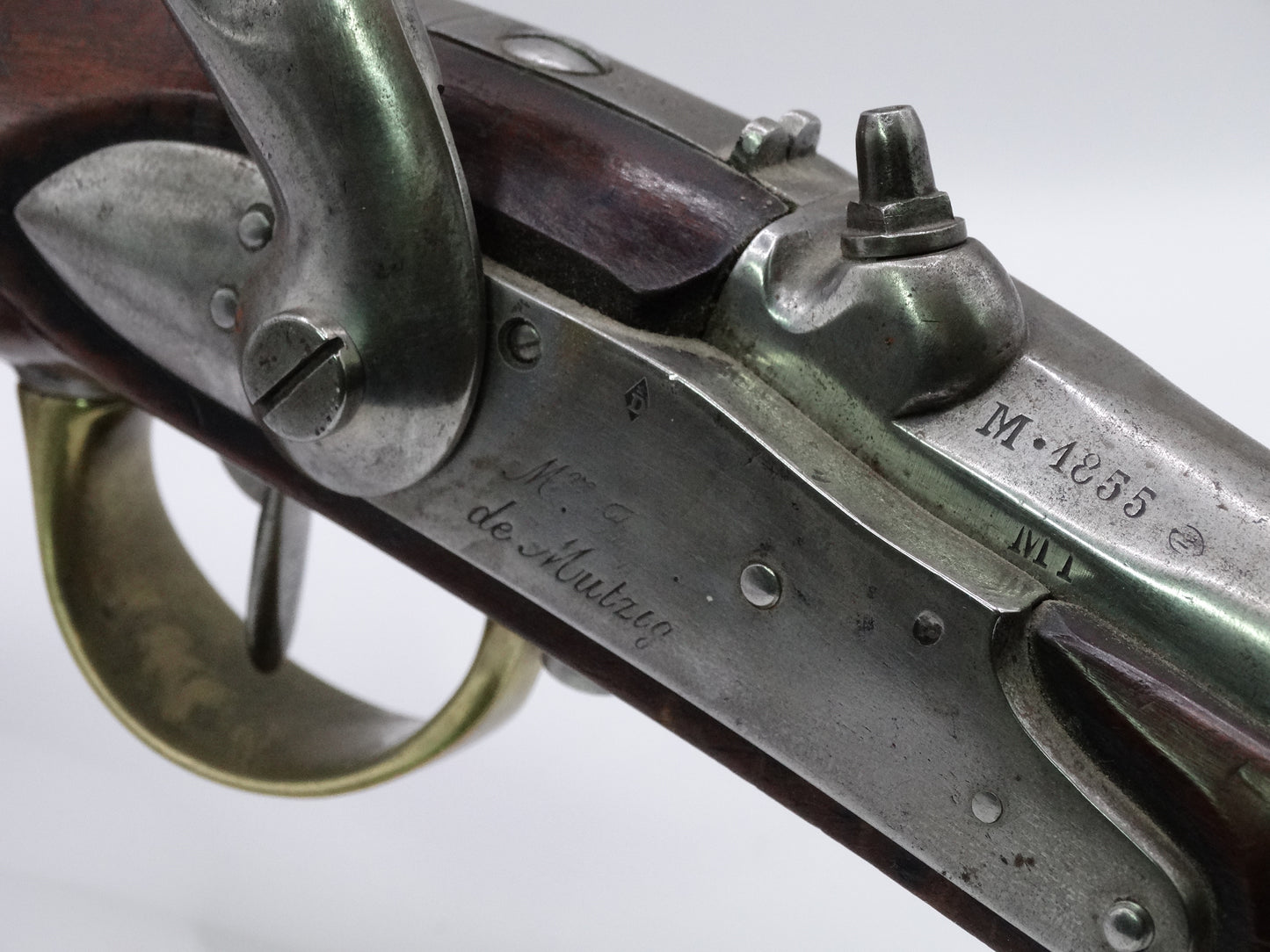 FRANCE. Pistolet de Cavalerie Modèle 1822 Tbis – Reconditionné en Arsenal
platine manufacture de Mutzig. Daté de 1855
