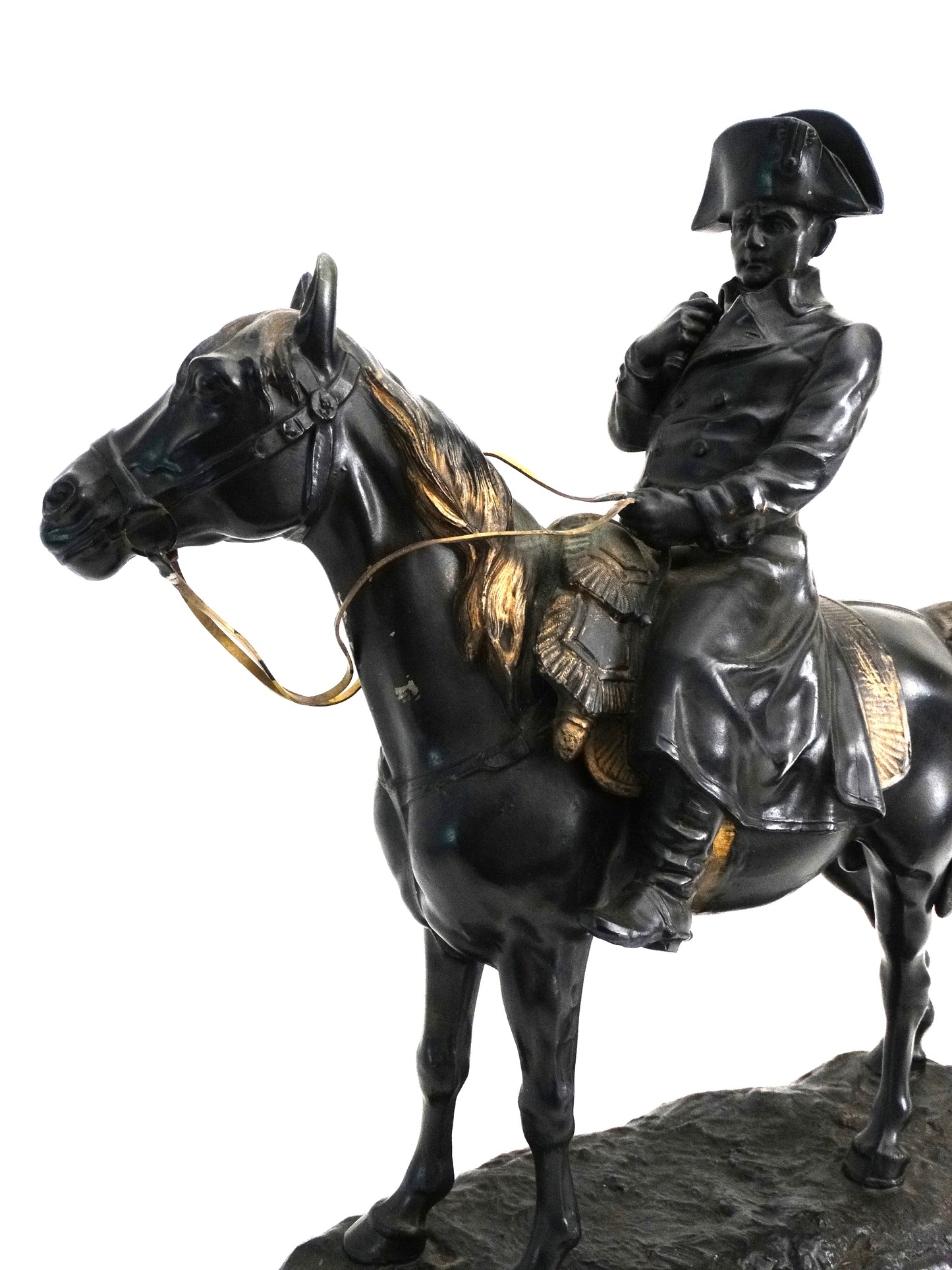 FRANCE. Napoléon à cheval – d’après Demange. Zoom cheval et empereur Napoléon coté gauche.