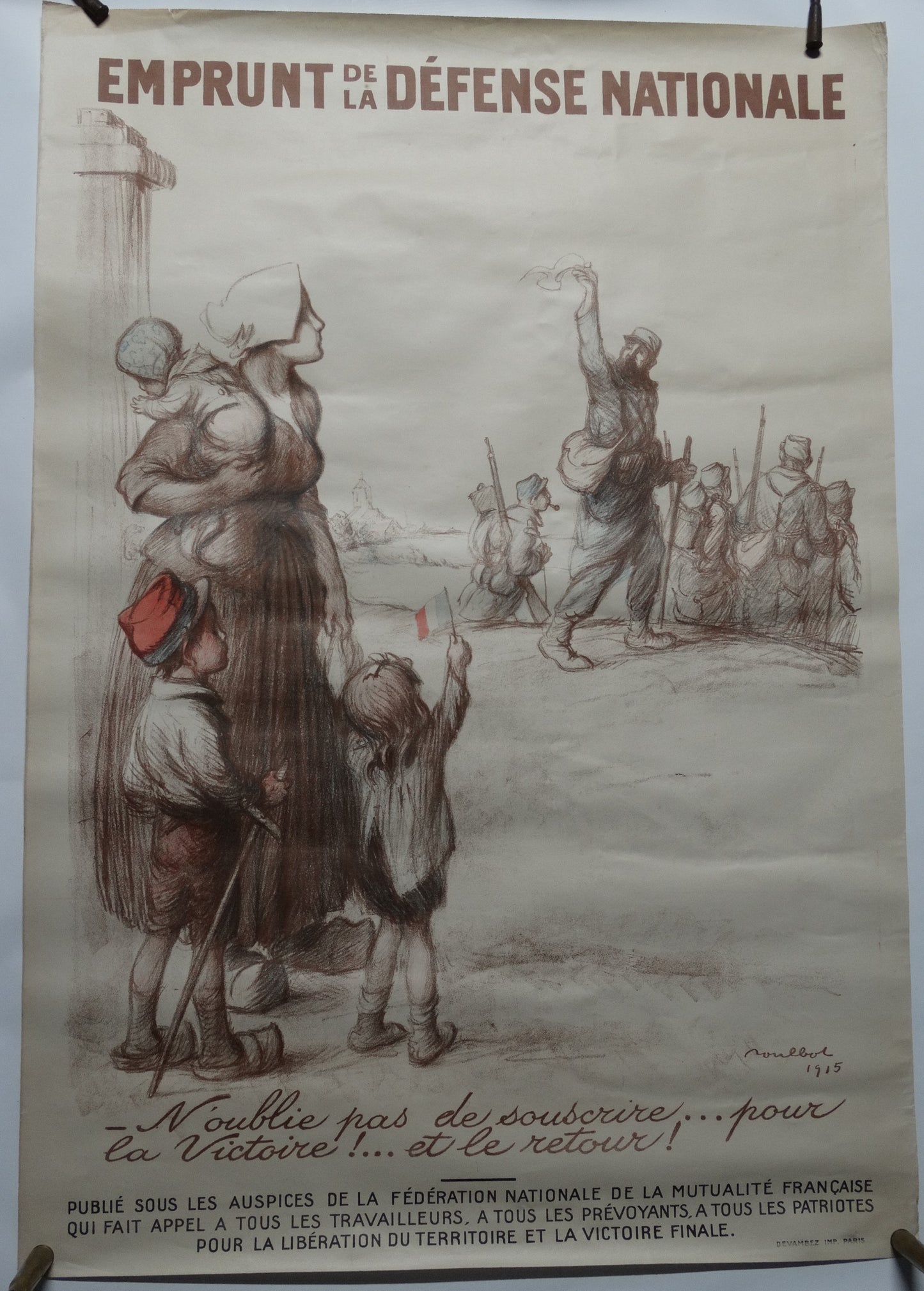 Affiche WW1 Poulbot originale – Devambez – Affiche patriotique française Première Guerre mondiale.
Vue intégrale.