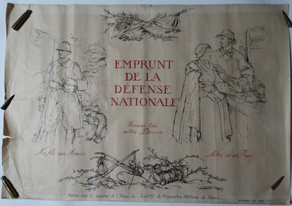 Affiche illustrée par Bernard Naudin — Emprunt de la Défense Nationale — Première Guerre mondiale. Vue intégrale