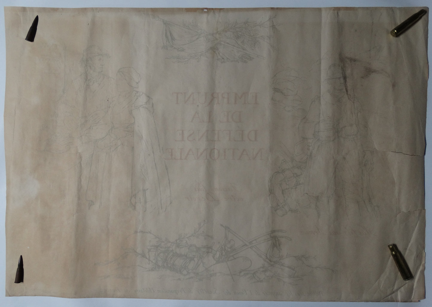 Affiche illustrée par Bernard Naudin — Emprunt de la Défense Nationale — Première Guerre mondiale. Vue intégrale arrière