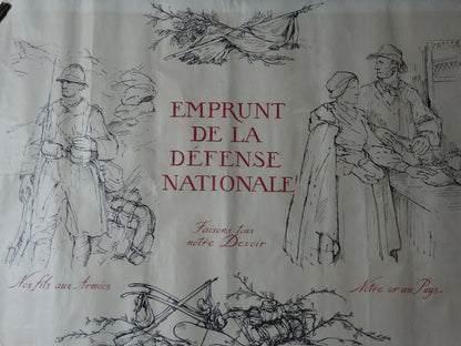 Affiche illustrée par Bernard Naudin — Emprunt de la Défense Nationale — Première Guerre mondiale.
Zoom sur centre de l'affiche.