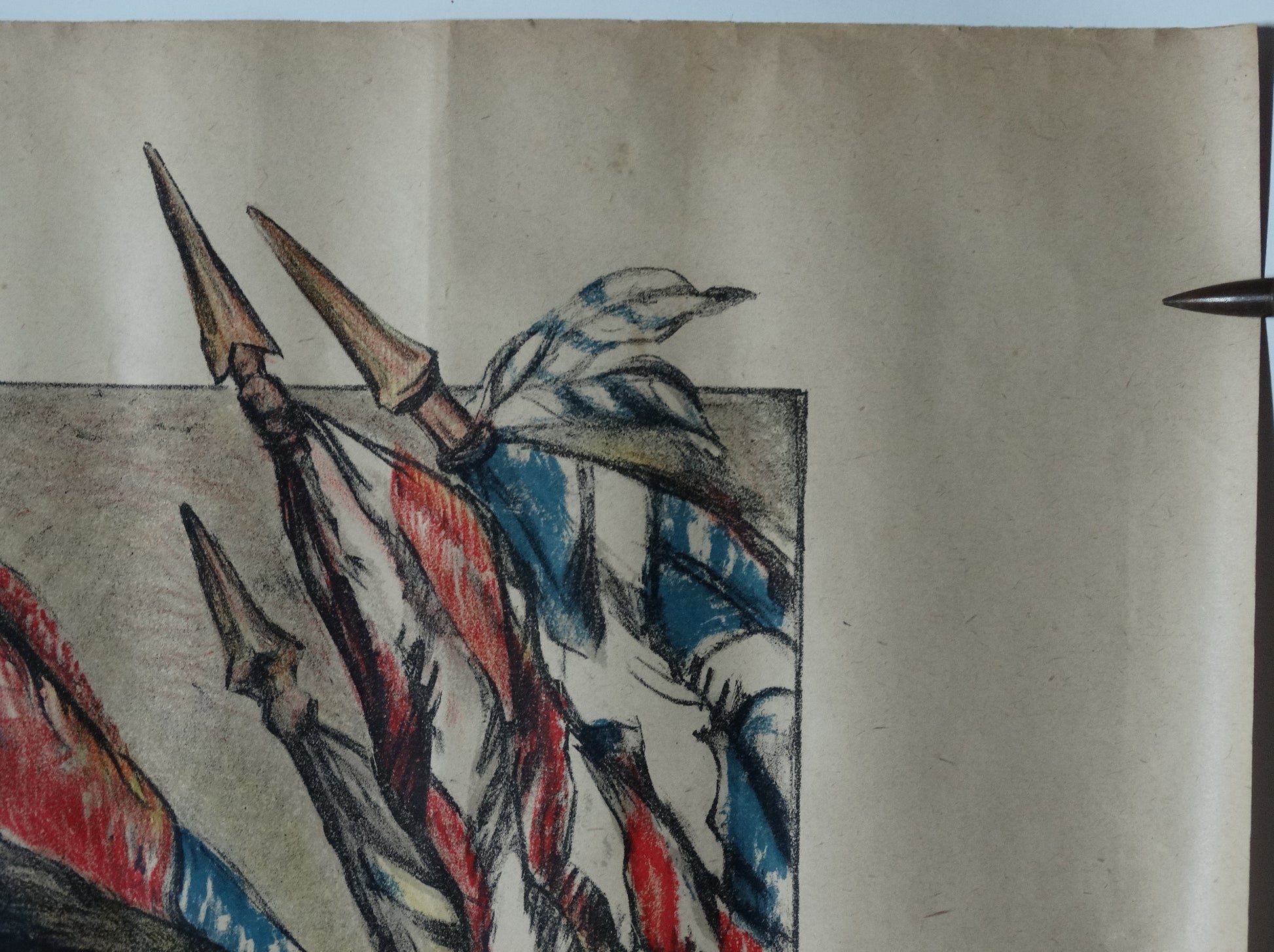 Affiche originale – L’Emprunt de la Libération – Abel Faivre – Imprimeries Lapina & Crété – Première Guerre mondiale. Zoom coin haut droit.