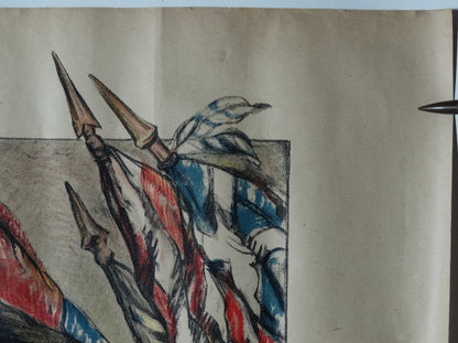 Affiche originale – L’Emprunt de la Libération – Abel Faivre – Imprimeries Lapina & Crété – Première Guerre mondiale. Zoom coin haut droit.