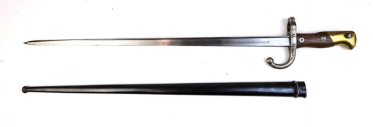 Baïonnette Gras modèle 1874 Marine mono matricule. coté gauche avec son fourreau
