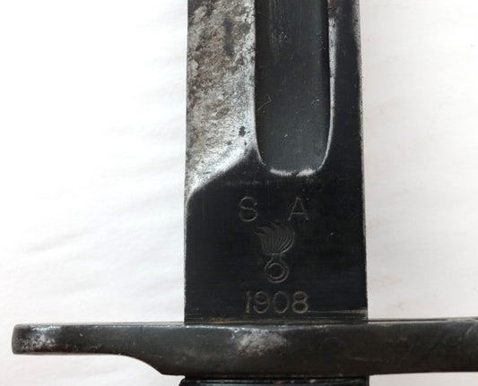 Baïonnette US M1905E1 Raccourcie pour M1 Garand | WW2 Originale.
Zoom sur marquage face A.