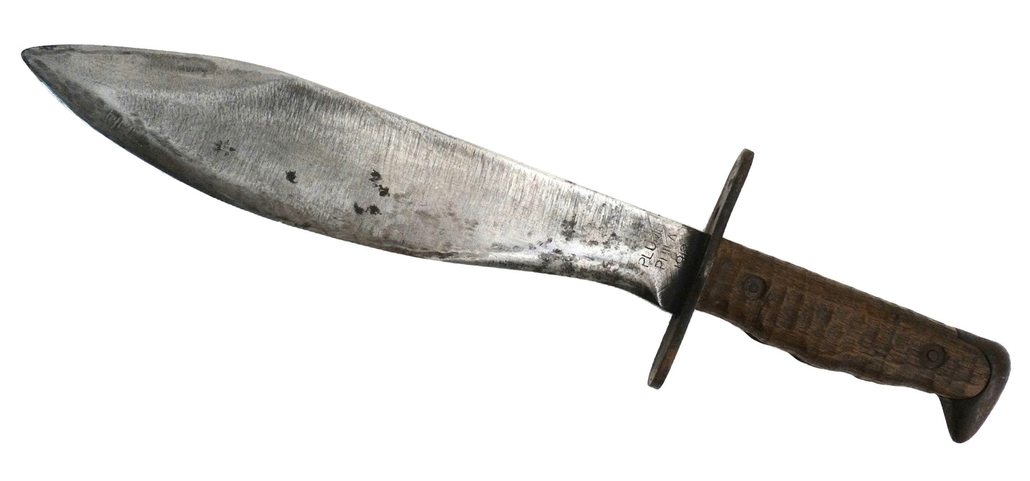 Bolo US Model 1917 PLUMB PHILA 1918 | Couteau de tranchée WWI.
Vue intégrale lame nue coté gauche.