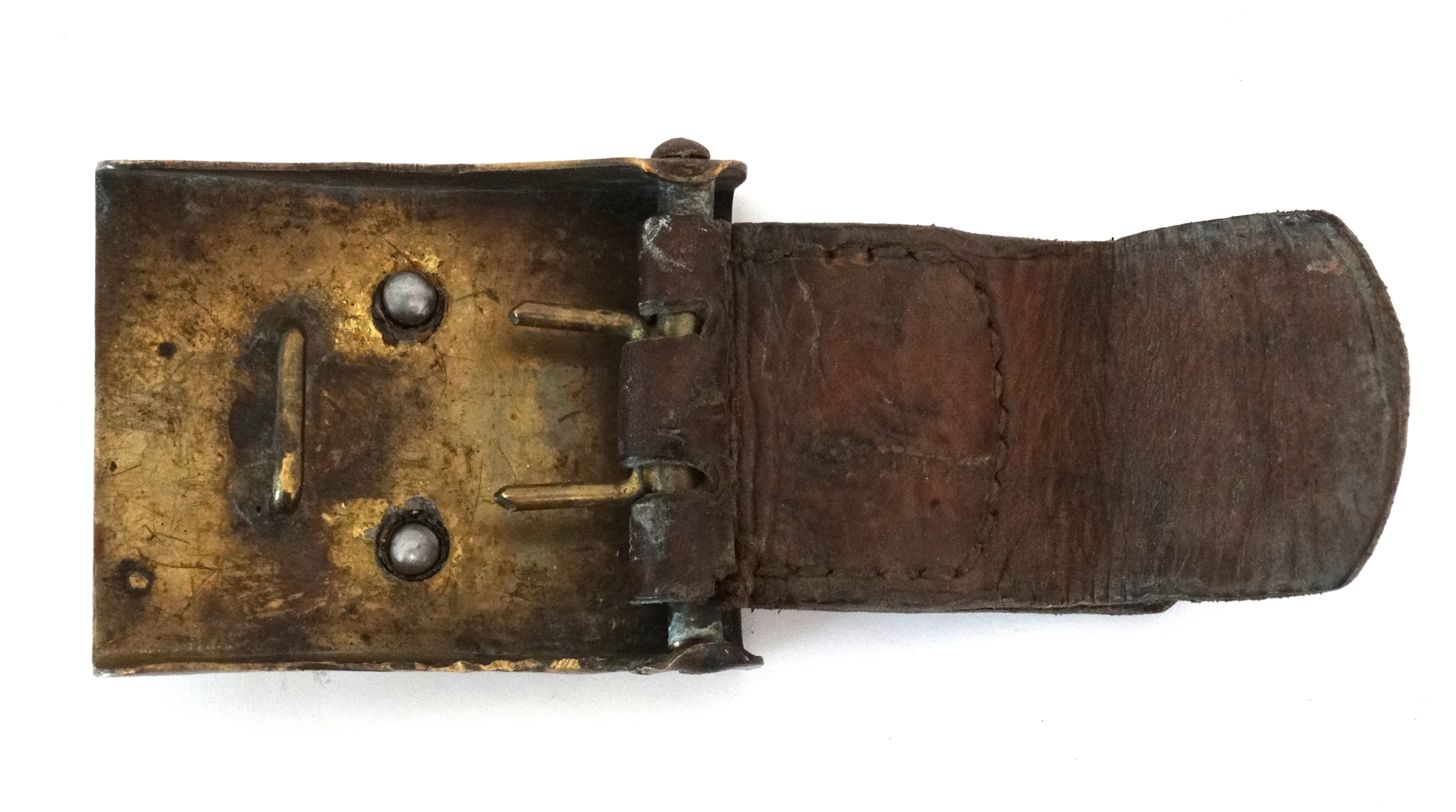 プロイセンバックル 1895年 - 「神は我らと共に」王冠 - 1913年製革