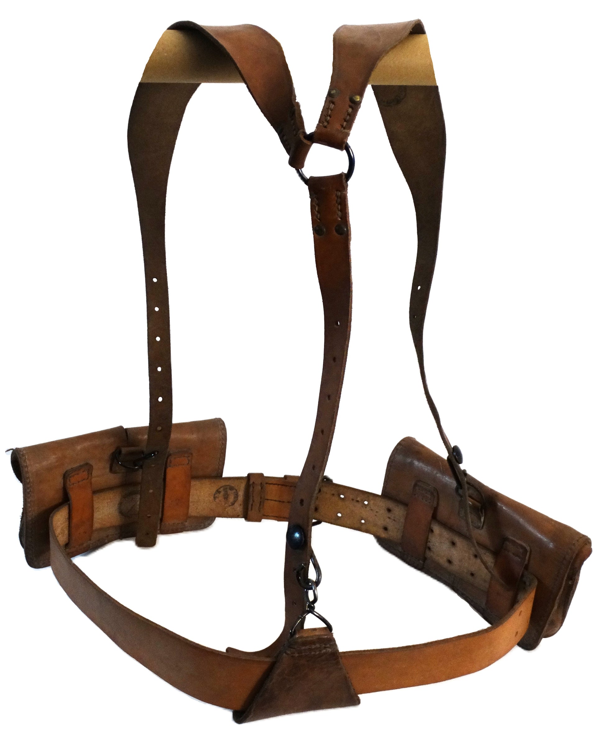 Brelage complet MAS-36 cuir.
Vue intégrale de dos.