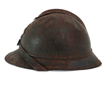 Casque Adrian Mle 1915 Infanterie - Bleu Horizon - WW1 - Original Français.
Vue intégrale coté gauche.