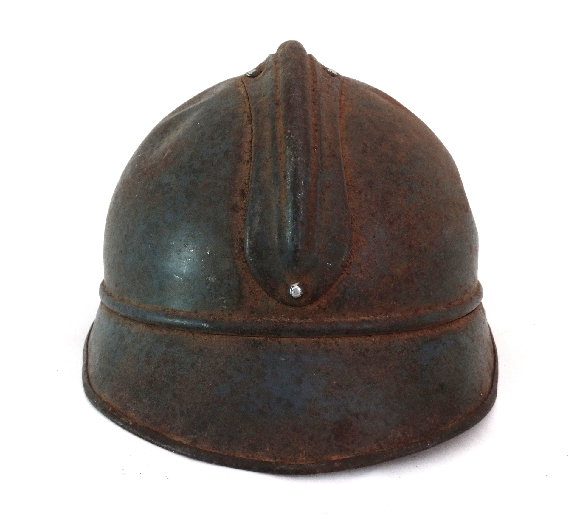 Casque Adrian Mle 1915 Infanterie - Bleu Horizon - WW1 - Original Français.
Vue intégrale de dos.
