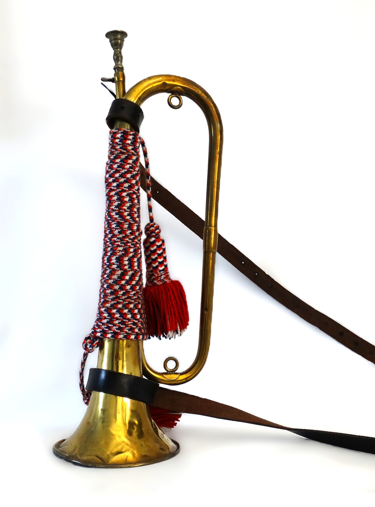 FRANCE. Clairon militaire français en laiton – Lecomte & Cie Paris – instrument de fanfare militaire ancien