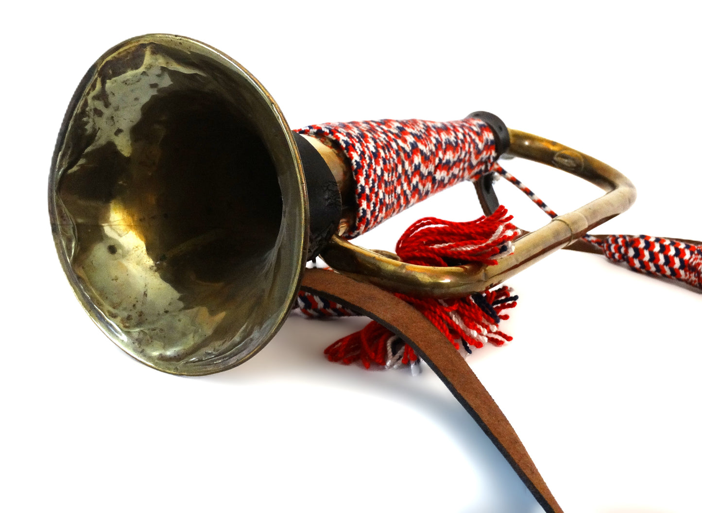 FRANCE. Clairon militaire français en laiton – Lecomte & Cie Paris – instrument de fanfare militaire ancien