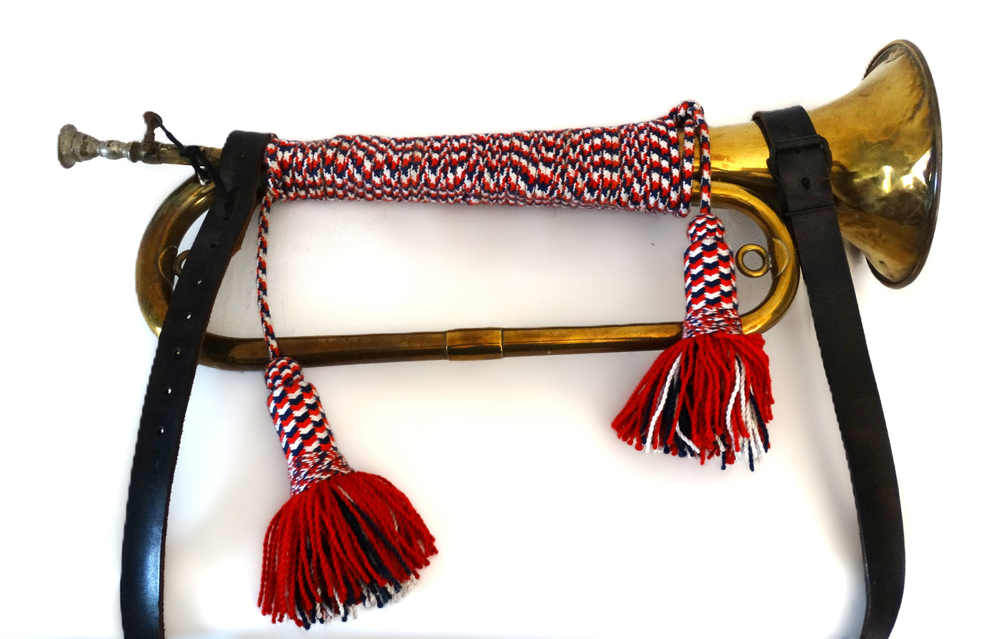 FRANCE. Clairon militaire français en laiton – Lecomte & Cie Paris – instrument de fanfare militaire ancien