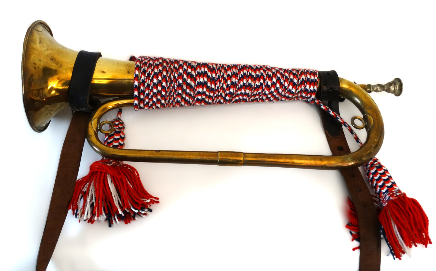 FRANCE. Clairon militaire français en laiton – Lecomte & Cie Paris – instrument de fanfare militaire ancien