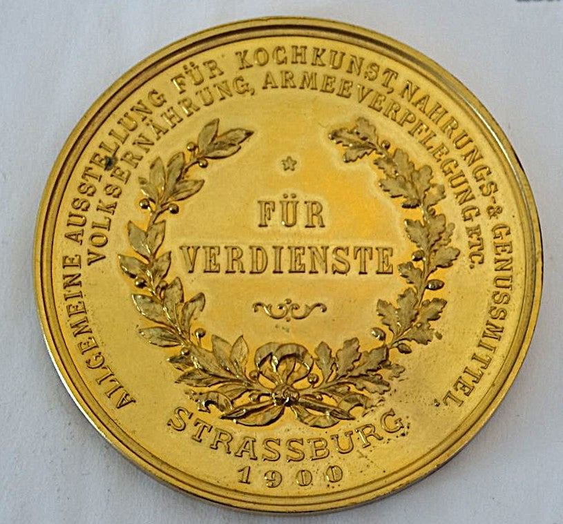Coffret Medaille pour service rendu - Restauration militaire - Strasbourg 1900.
Face B