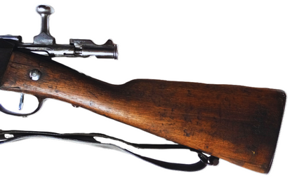 Fusil Lebel Modèle 1886-93 – Calibre d’origine 8×51 R – Manufacture de Tulle (1920).
Vue Crosse coté gauche.