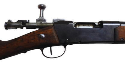 Fusil Lebel Modèle 1886-93 – Calibre d’origine 8×51 R – Manufacture de Tulle (1920).
Vue boitier de culasse ouverte et sa culasse.