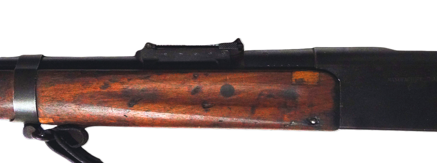 Fusil Lebel Modèle 1886-93 – Calibre d’origine 8×51 R – Manufacture de Tulle (1920).
Longuesse avec petite réparation coté gauche avec la hausse.