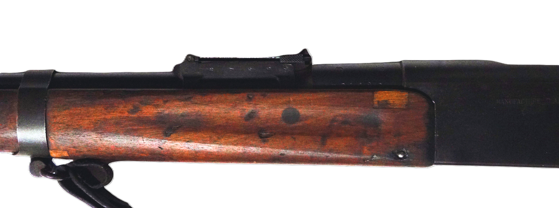 Fusil Lebel Modèle 1886-93 – Calibre d’origine 8×51 R – Manufacture de Tulle (1920).
Longuesse avec petite réparation coté gauche avec la hausse.