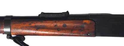 Fusil Lebel Modèle 1886-93 – Calibre d’origine 8×51 R – Manufacture de Tulle (1920).
Longuesse avec petite réparation coté gauche avec la hausse.