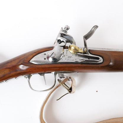Zoom  sur platine du Fusil Modèle 1777 corrigé An IX – Réplique.