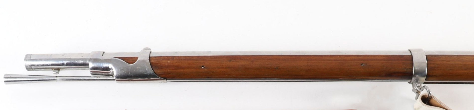 Fusil Modèle 1777 corrigé An IX – Réplique Historique. Zoom sur avant du canon coté gauche.