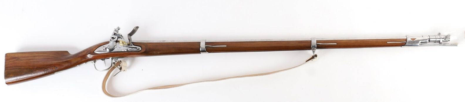 Fusil Modèle 1777 corrigé An IX – Réplique Historique.
Vue intégrale coté droit.