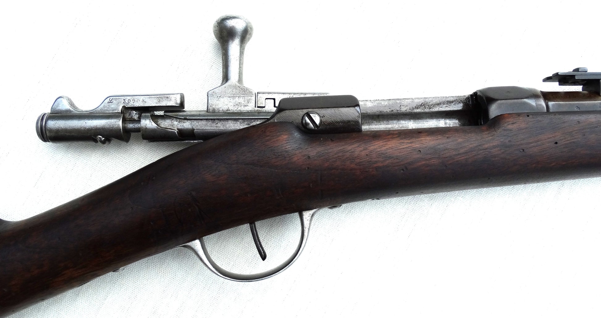 Fusil d’infanterie Gras 1866/74 (transformation réglementaire du Chassepot 1866). Culasse ouverte