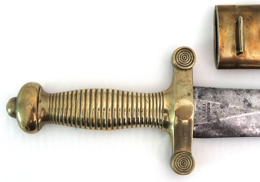 Glaive d’Infanterie Modèle 1831 - Lame Klingenthal Coulaux Frères & Fourreau.
Zoom sur manche face A.