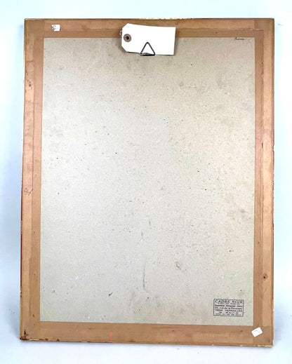 Gravure d’époque représentant le Maréchal Pétain 1919. Vue intégrale arrière du cadre.