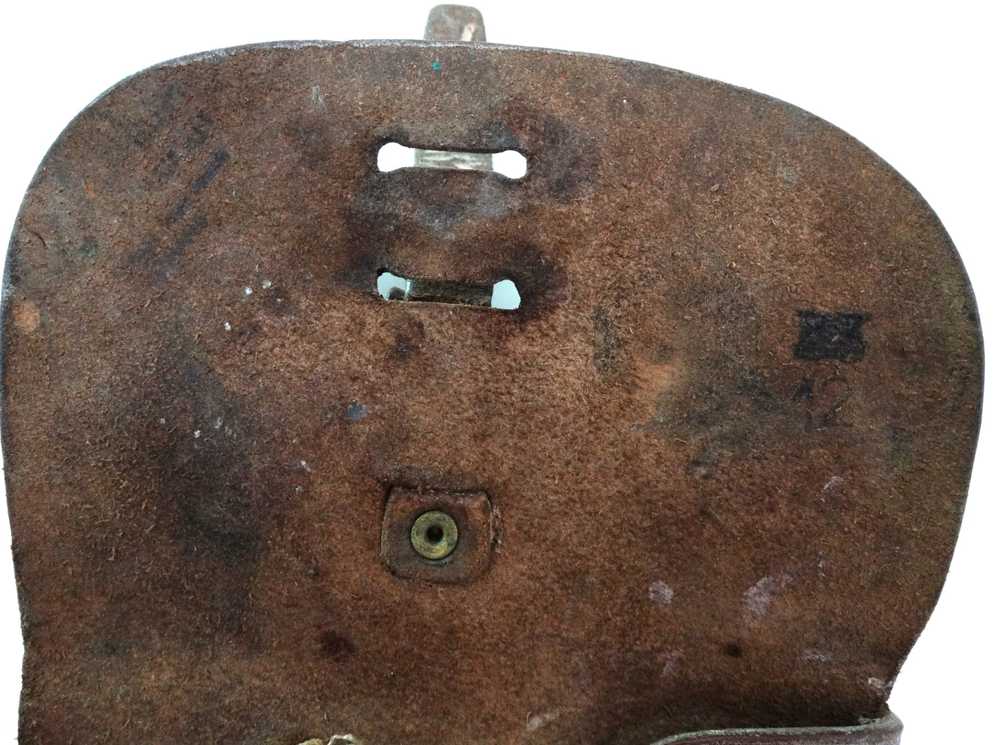 Holster MAC 50 1er Type – Cuir Marron.
Zoom sur marquages.