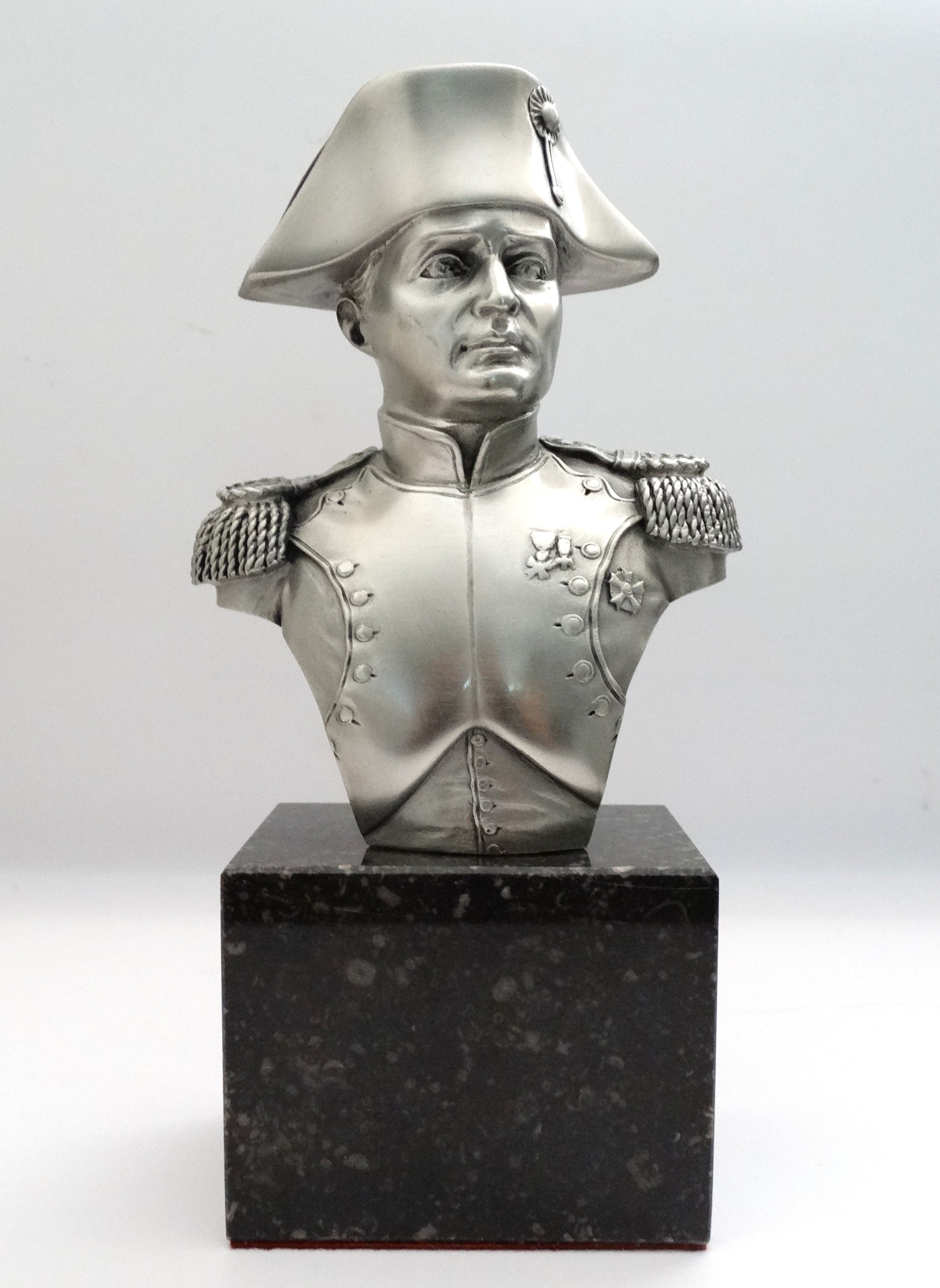 Le buste de l’Empereur Napoléon Ier - Les étains du prince. Vue intégrale de face.