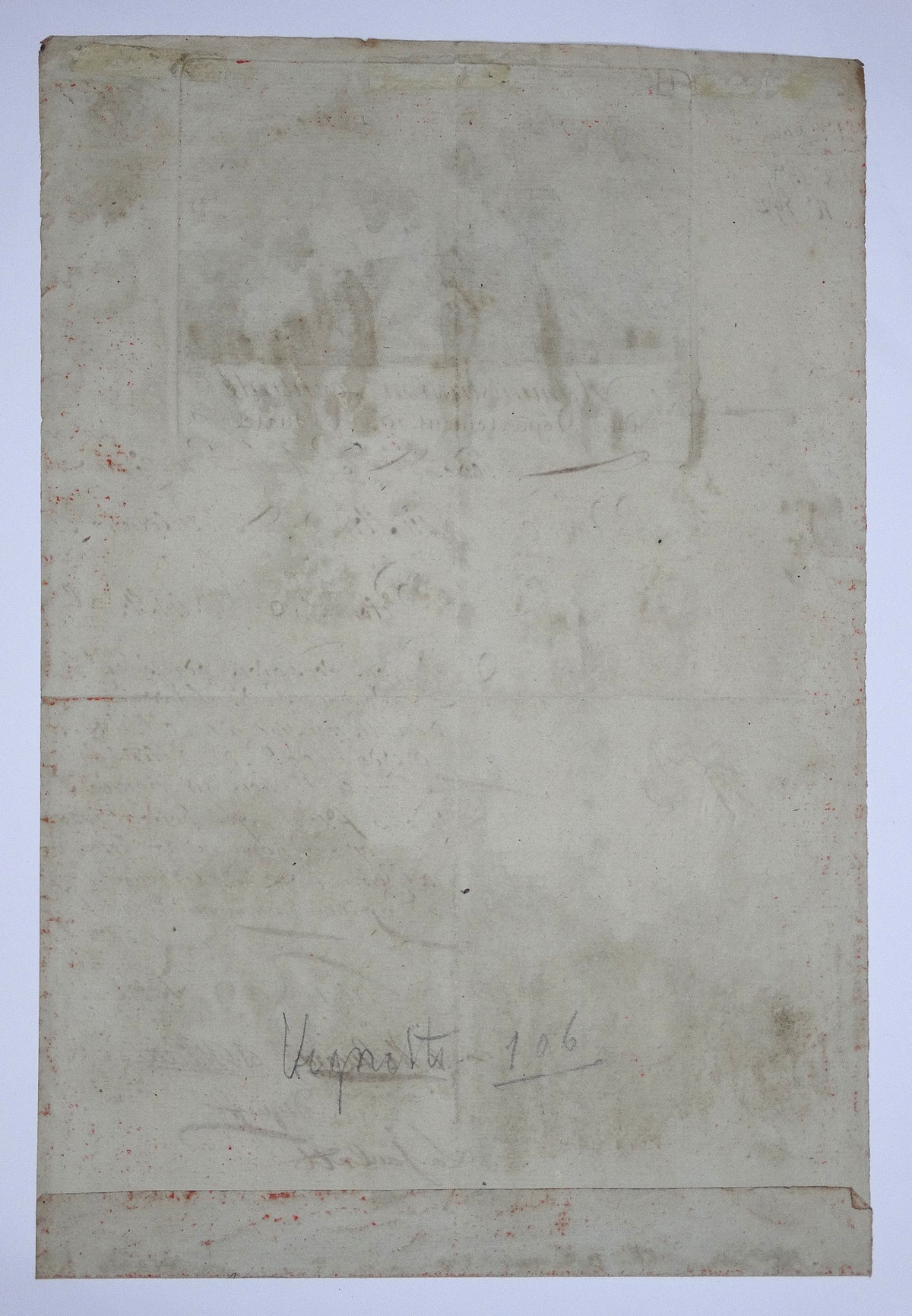 Lettre de l’Administration centrale de l’Ourthe  Révolution.
Vue intégrale de dos.