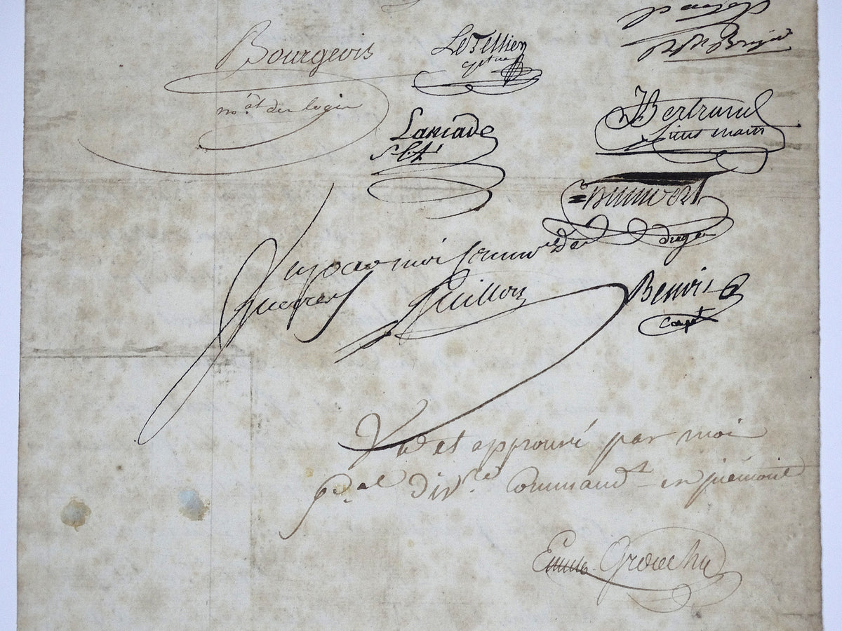 Lettre de l’Armée d’Italie approuvée par Grouchy | Révolution.
Zoom sur signatures