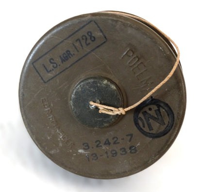Masque à gaz Défense passive Schneider-Poelman France 1938-1940.
Cartouche neuve du dessous.