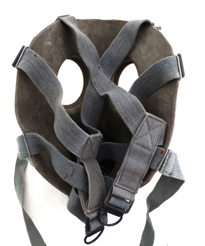Masque à gaz tchèque 1939 avec boîte d’origine – Objet militaire authentique.
Vue intérieur avec sangle d'accroche en excellente état de conservation.