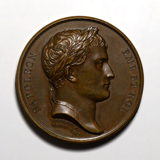Médaille "Orphelines de la Légion d’honneur" 1810. Vue de face au profile de l'empereur Napoléon Ier.