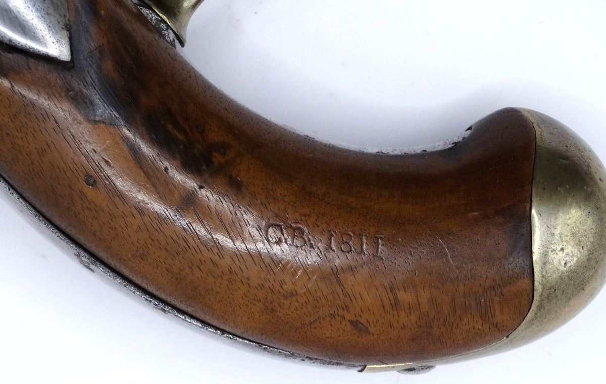 Pistolet An XIII Saint-Étienne 1811 | Pistolet réglementaire Premier Empire.
Zoom sur marquage crosse