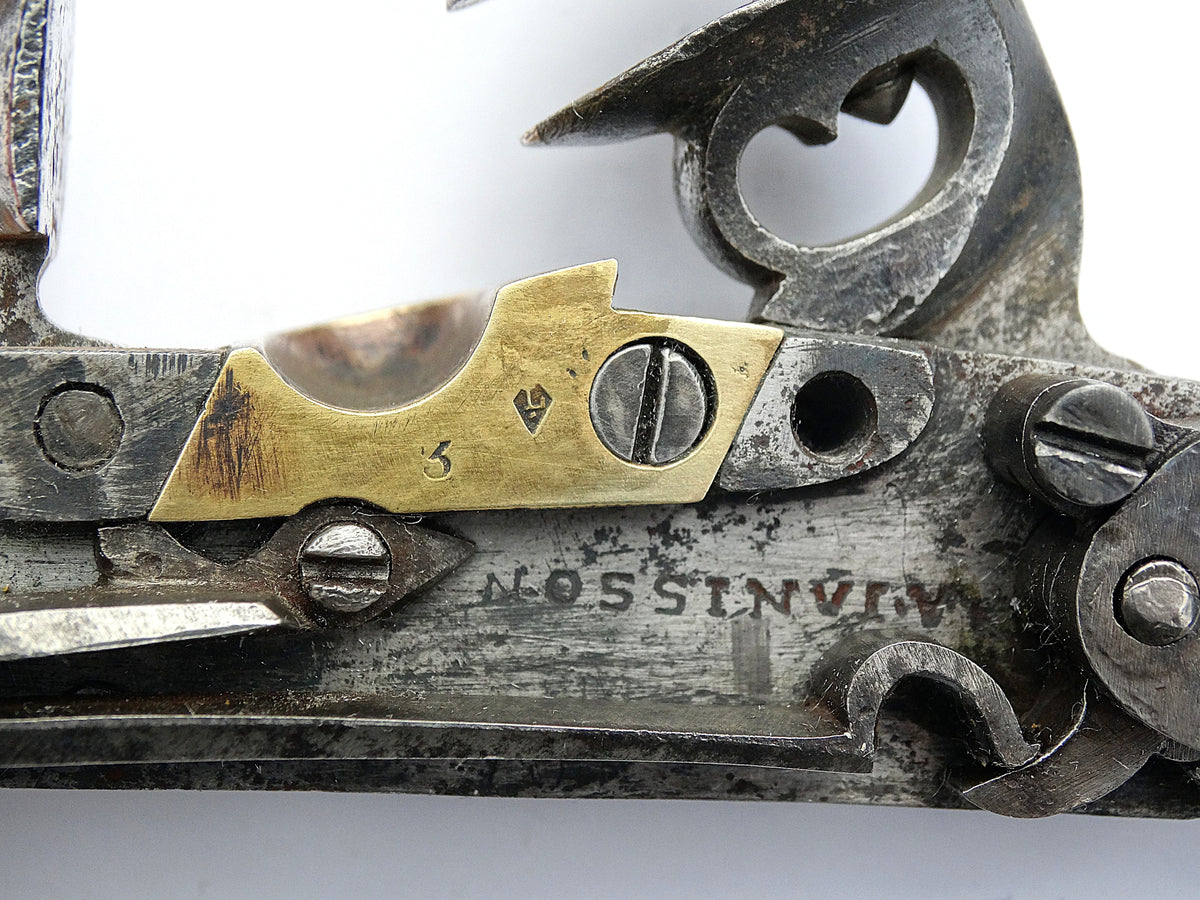 Pistolet An XIII Saint-Étienne 1811 | Pistolet réglementaire Premier Empire.
Zoom sur marquage  platine nue face B