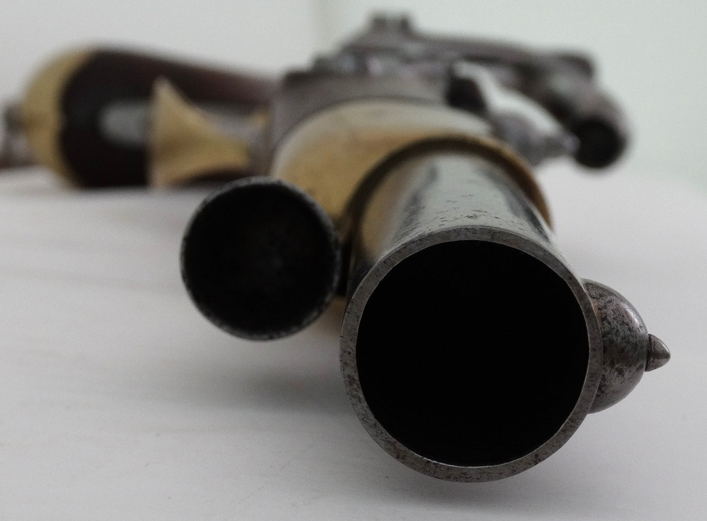 Pistolet de cavalerie Modèle 1816 T bis daté 1821  Transformation réglementaire 1861.
Zoom sur bouche du canon