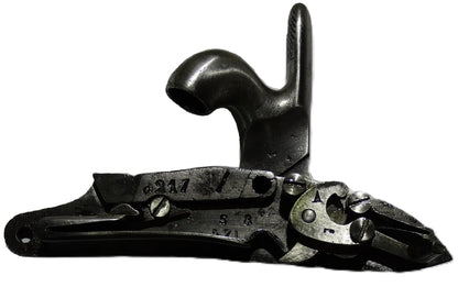 Pistolet de cavalerie Modèle 1816 T bis daté 1821  Transformation réglementaire 1861.
Zoom sur intérieur platine A