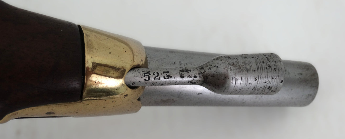 Pistolet de cavalerie Modèle 1816 T bis daté 1821  Transformation réglementaire 1861.
Zoom sur baguette et dessous canon