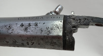 Pistolet de cavalerie Modèle 1816 T bis daté 1821  Transformation réglementaire 1861.
Zoom sur marquage canon face B