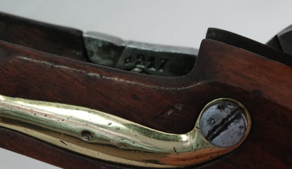 Pistolet de cavalerie Modèle 1816 T bis daté 1821  Transformation réglementaire 1861.
Zoom sur intérieur platine B