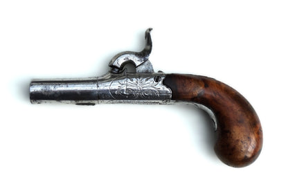  Pistolet de voyage à balle forcée – Liège XIXᵉ siècle • Poinçon ELG . Vue intégrale coté gauche