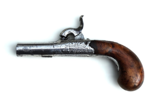  Pistolet de voyage à balle forcée – Liège XIXᵉ siècle • Poinçon ELG . Vue intégrale coté gauche