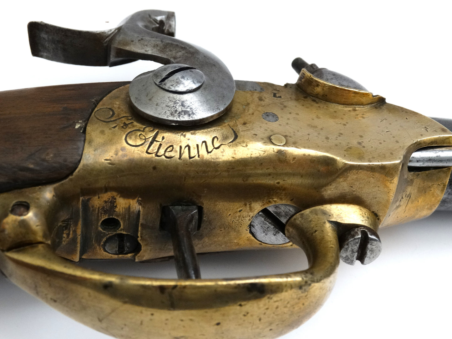 Pistolet_modele_1777_transforme_percussion_cavalerie_francaise canon vu du dessus